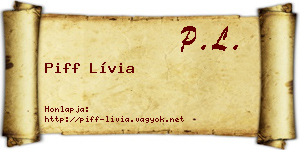 Piff Lívia névjegykártya